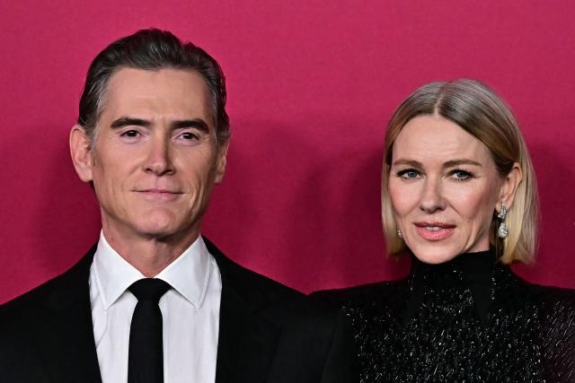 British actress Naomi Watts (R) and husband US actor Billy Crudup attend the world premiere of the Hulu original series "All's Fair" at the DGA Theater in Los Angeles on October 16, 2025. (Photo by Frederic J. Brown / AFP)