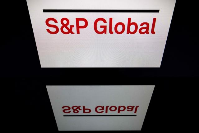 (FILES) This illustration picture taken in Toulouse on March 29, 2025, shows a screen displaying the logo of the rating agency Standard and Poor's. Credit agency S&P said on October 17, 2025, it had cut its rating for France to A+ from AA, citing risks that the government would not significantly reduce its deficit next year as expected. (Photo by Lionel BONAVENTURE / AFP)