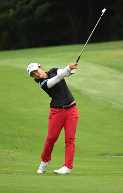 Kim Sei-young of South Korea plays a shot on the 5th hole during the final round of the LPGA Tour - BMW Ladies Championship golf tournament at Pine Beach Golf Links in Haenam on October 19, 2025. (Photo by Jung Yeon-je / AFP)
