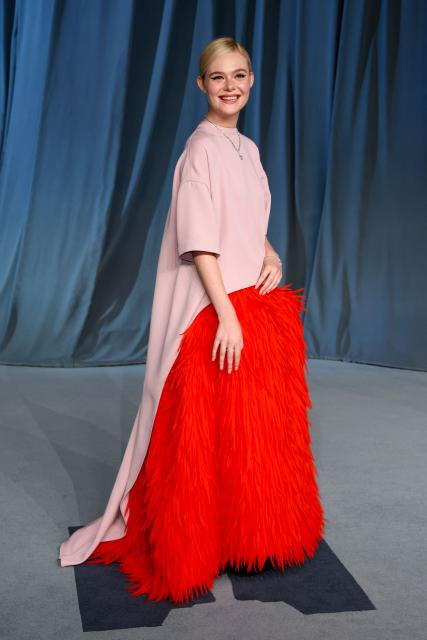US actress Elle Fanning attends the Academy Museum Gala at the Academy Museum of Motion Pictures in Los Angeles on October 18, 2025. (Photo by VALERIE MACON / AFP)