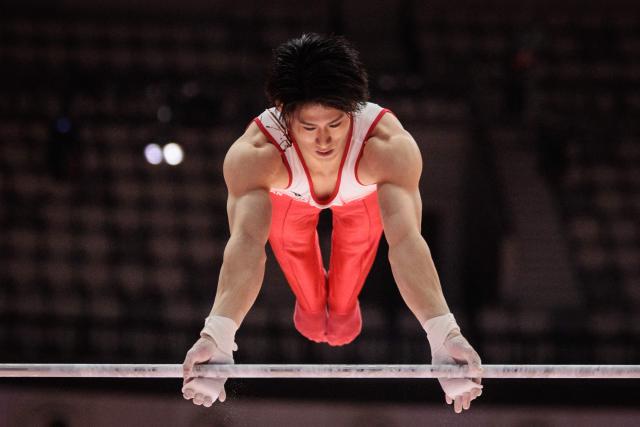 Japan's Daiki Hashimoto performs during the men's qualifying session at the 53rd FIG Artistic Gymnastics World Championships In Jakarta on October 19, 2025. (Photo by Yasuyoshi CHIBA / AFP)