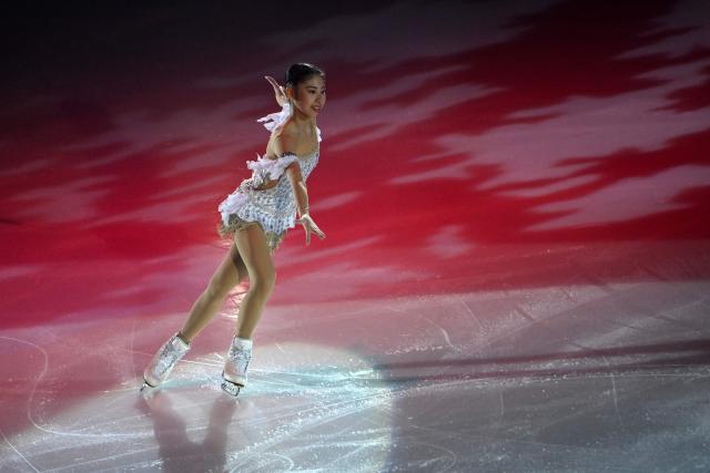Japan's Rion Suyioshi performs during the Exhibition Gala of the ISU 2025 figure skating French Grand Prix in Angers, western France on October 19, 2025. (Photo by JEAN-FRANCOIS MONIER / AFP)