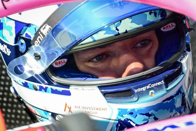 Alpine's French driver Pierre Gasly sits in his car as he heads to the starting grid before the start of the United States Formula One Grand Prix at the Circuit of the Americas in Austin, Texas, on October 19, 2025. (Photo by Jim WATSON / AFP)