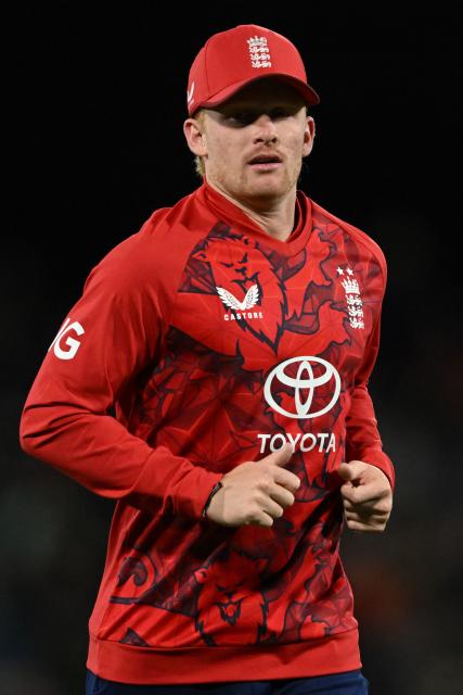 New Zealand's Jordan Cox looks on during the second Twenty20 international cricket match between New Zealand and England at Hagley Oval in Christchurch on October 20, 2025. (Photo by Sanka VIDANAGAMA / AFP)