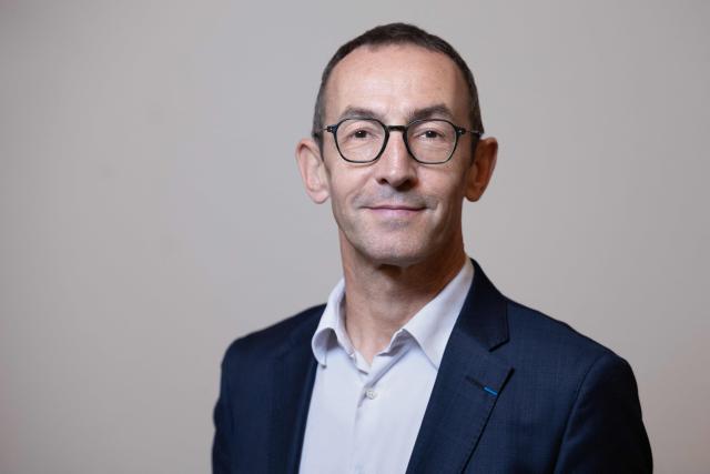 Mayor of Paris' 11th arrondissement Francois Vauglin, of the French Socialist Party (PS), poses for a portrait during a photo session in the 11th arrondissement district hall in Paris, on October 14, 2025. (Photo by Geoffroy VAN DER HASSELT / AFP)