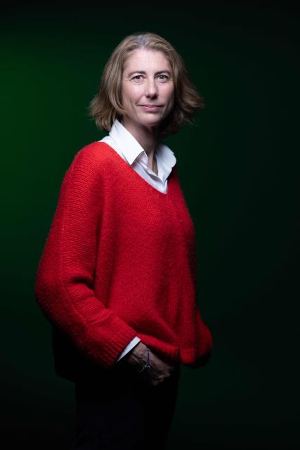 Head of the Green Party list for the 2026 municipal elections in Grenoble, Laurence Ruffin, poses during a photo session in Paris, on October 20, 2025. (Photo by JOEL SAGET / AFP)