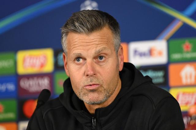 Bodoe/Glimt's Norwegian head coach Kjetil Knutsen holds a press conference on the eve of their UEFA Champions League, league phase - day 3, football match against Galatasaray at the Rams Park in Istanbul on October 21, 2025. (Photo by Yasin AKGUL / AFP)
