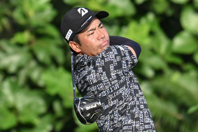Japan's Kazuki Higa tees off at the 10th hole during the International Series Philippines golf tournament at Sta. Elena Golf Club in Santa Rosa, Laguna province on October 23, 2025.  (Photo by Ted ALJIBE / AFP)