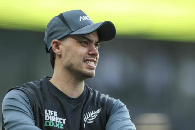 New Zealand's Mark Chapman is seen before the start of the third Twenty20 international cricket match between New Zealand and England at Eden Park in Auckland on October 23, 2025. (Photo by DJ MILLS / AFP)