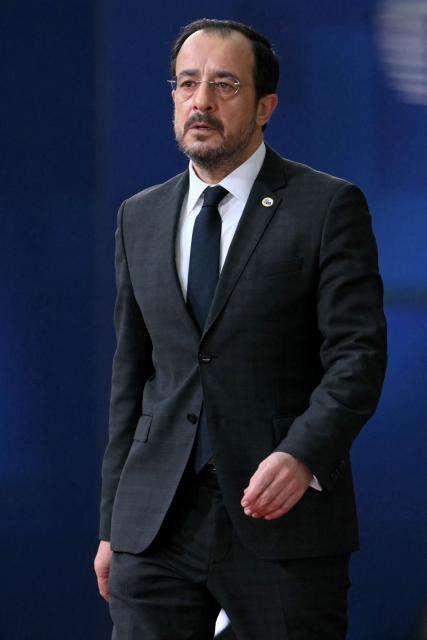 Cyprus' President Nikos Christodoulides arrives for a European Council meeting gathering the 27 EU leaders to discuss Ukraine, European defence, recent developments in the Middle East, competitiveness, housing and migration, in Brussels on October 23, 2025. (Photo by NICOLAS TUCAT / AFP)