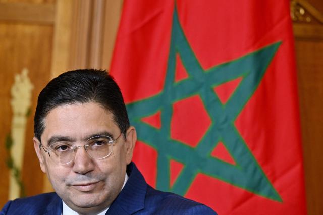 Morocco's Foreign Minister Nasser Bourita attends the signing of an agreement between Belgium and Morocco on security, justice and migration, at the Egmont Palace in Brussels, on October 23, 2025. (Photo by ERIC LALMAND / Belga / AFP) / Belgium OUT