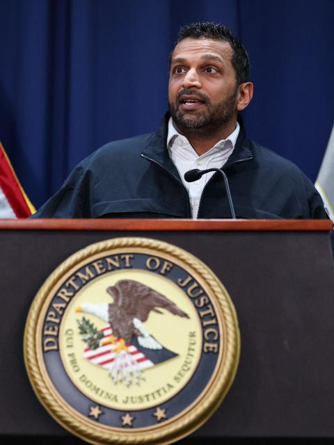 FBI Director Kash Patel leads news conference to announce arrests tied to illegal sports betting and poker game schemes, in New York City on October 23, 2025. NBA coach Chauncey Billups of the Portland Trail Blazers and Miami Heat guard Terry Rozier were arrested on Thursday for alleged involvement in illegal gambling. Billups, a former Detroit Pistons star and member of the NBA Hall of Fame, was arrested in connection with rigged illegal poker games tied to the Mafia, FBI Director Kash Patel said. Rozier and a former NBA player, Damon Jones, were arrested in a sports betting case, Patel said at a press conference in New York. (Photo by ANGELA WEISS / AFP)