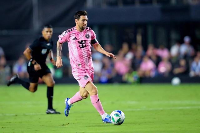 (FILES) Inter Miami's Argentine forward #10 Lionel Messi controls the ball during the Major League Soccer (MLS) non-conference regular season soccer match between Inter Miami CF and Seattle Sounders FC at Chase Stadium in Fort Lauderdale, Florida on September 16, 2025. The North American football league (MLS) announced on October 23, 2025  that Lionel Messi has renewed his contract with Inter Miami, ensuring that the Argentine star will be active during next year's World Cup. (Photo by Chris Arjoon / AFP)