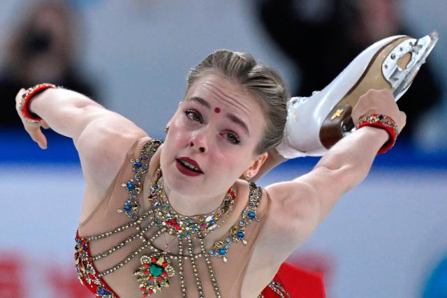 Georgia’s Anastasiia Gubanova competes in the women’s Short Program during the ISU figure skating Grand Prix Cup of China 2025 in Chongqing, in southwest China on October 24, 2025. (Photo by WANG Zhao / AFP)