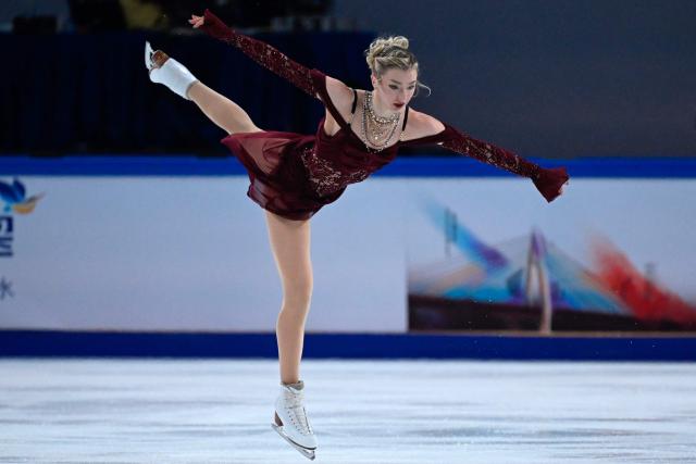 United States’ Amber Glenn competes in the women’s Short Program during the ISU figure skating Grand Prix Cup of China 2025 in Chongqing, in southwest China on October 24, 2025. (Photo by WANG Zhao / AFP)