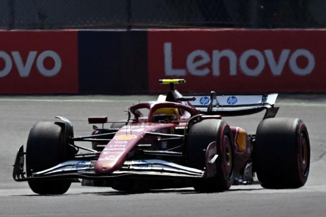 Ferrari's British driver Lewis Hamilton drives during the third practice session of the Mexico City Formula One Grand Prix at the Hermanos Rodriguez racetrack in Mexico City on October 25, 2025. (Photo by Yuri CORTEZ / AFP)