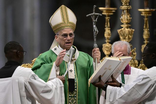 Pope Leo XIV leads a mass at St Peter's basilica in The Vatican, on October 26, 2025. (Photo by Tiziana FABI / AFP)
