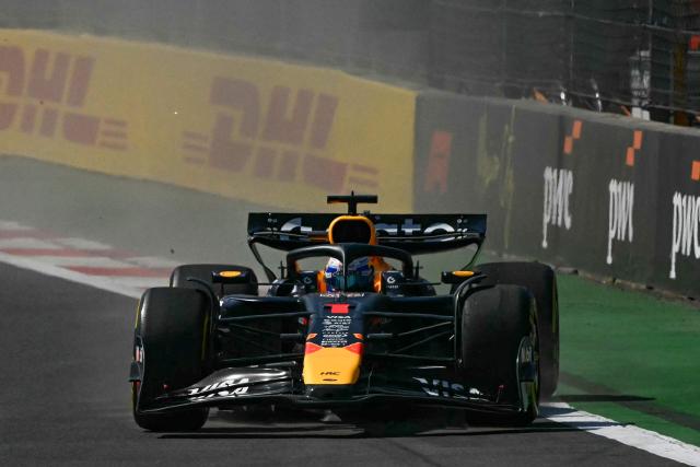 Red Bull Racing's Dutch driver Max Verstappen races during the Mexico City Formula One Grand Prix at the Hermanos Rodriguez racetrack in Mexico City on October 26, 2025. (Photo by Carl DE SOUZA / AFP)