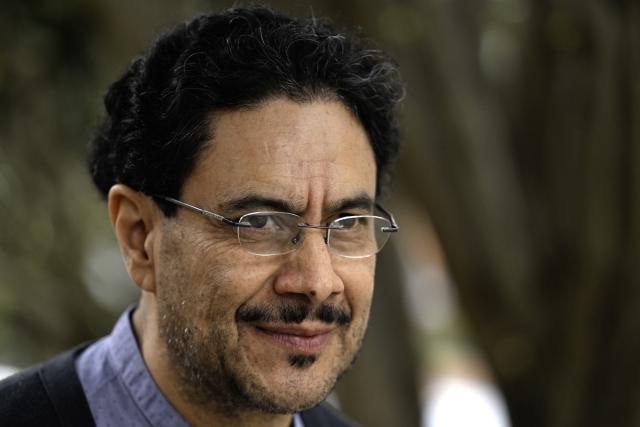 (FILES) Colombian Senator Ivan Cepeda reacts during an interview with AFP in Bogota on August 6, 2025. Colombian Senator Ivan Cepeda was elected as a presidential candidate for the party of President Gustavo Petro to succeed him in the 2026 elections, after a primary election on October 26, 2025. Cepeda is a bitter enemy of the right wing who brought former President Alvaro Uribe to justice. (Photo by Luis ACOSTA / AFP)