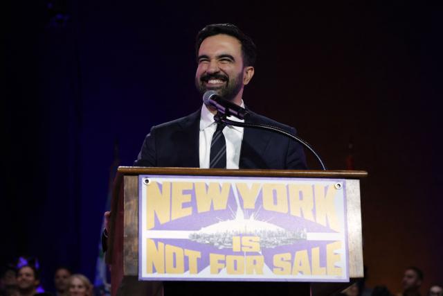 New York City mayoral candidate Zohran Mamdani speaks during a campaign rally at Forest Hills Stadium in the Queens borough of New York City on October 26, 2025. New Yorkers will cast their votes for mayor on November 4, 2025. Mamdani, the Democratic candidate, is the current frontrunner ahead of former New York Governor and independent candidate Andrew Cuomo and Republican candidate Curtis Sliwa. (Photo by ANGELA WEISS / AFP)