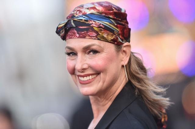 US actress Melora Hardin attends the world premiere of Focus Features’ "Song Sung Blue" during the AFI Fest at the TCL Chinese Theatre in Hollywood, California on October 26, 2025. (Photo by LISA O'CONNOR / AFP)