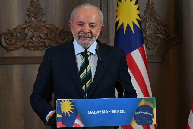 Brazil's President Luiz Inacio Lula da Silva holds a press conference during the 47th Association of Southeast Asian Nations (ASEAN) Summit in Kuala Lumpur on October 27, 2025. (Photo by ARIF KARTONO / AFP)