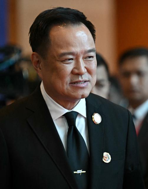 Thailand's Prime Minister Anutin Charnvirakul leaves after attending the 28th ASEAN Plus Three (APT) Summit during the 47th Association of Southeast Asian Nations (ASEAN) Summit in Kuala Lumpur on October 27, 2025. (Photo by Lillian SUWANRUMPHA / AFP)