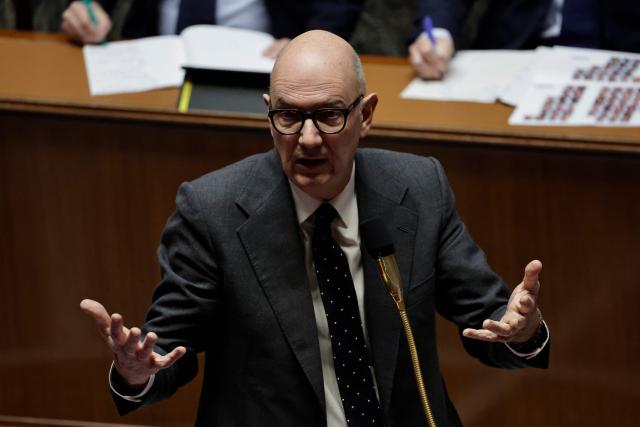 France's Economy and Finance Minister Roland Lescure speaks during the examination a draft finance bill as part of the debate and review of the 2026 State Budget at the French National Assembly, in Paris, on October 27, 2025. (Photo by STEPHANE DE SAKUTIN / AFP)