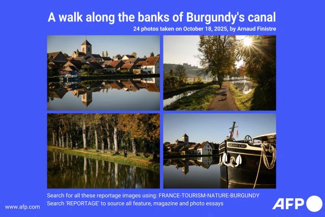 AFP presents a reportage of 24 photos taken on October 18, 2025 by photographer Arnaud Finistre showing the Burgundy canal and its surroundings during the autumn season. Search all these reportage images using: FRANCE-TOURISM-NATURE-BURGUNDY
Search "REPORTAGE" to source all feature, magazine and photo essays. (Photo by Arnaud FINISTRE / AFP)