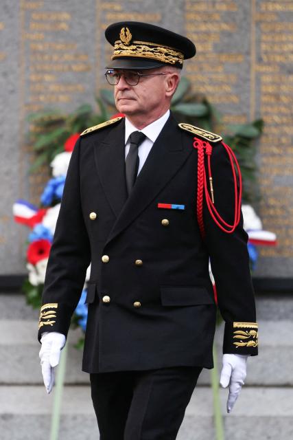 New Paris Police Prefect Patrice Faure arrives during his installation ceremony in Paris, on October 27, 2025. (Photo by Thomas SAMSON / AFP)