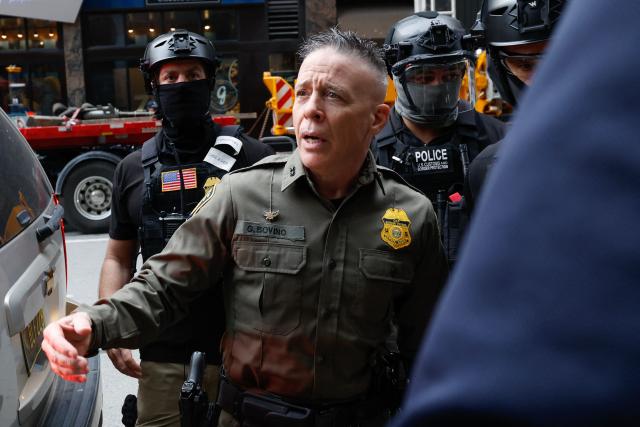 US Customs and Border Patrol Commander Gregory Bovino arrives to federal court at Dirksen Federal Building in Chicago, Illinois on October 28, 2025. Bovino was ordered to appear in federal court for violating a temporary restraining order issued by District Judge Sara Ellis that orders immigration enforcement agents to limit use of tear gas and other crowd-suppression items except when there is an imminent threat. (Photo by KAMIL KRZACZYNSKI / AFP)