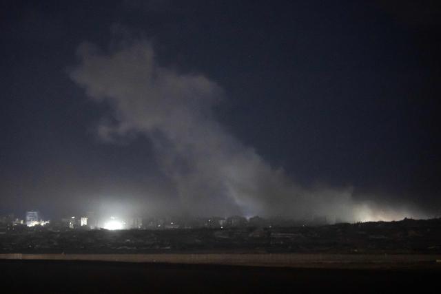 Smoke raises after an Israeli army strike in Northern Gaza Strip, as seen from southern Israel, October 29,2025. Gaza's civil defence agency said Israel carried out air strikes October 28, 2025, despite an ongoing ceasefire, after accusing Hamas of attacking its troops and violating the US-brokered truce. At least 11 people were killed in strikes targeting several parts of Gaza, the agency, which operates as a rescue force under Hamas, said (Photo by FADEL SENNA / AFP)