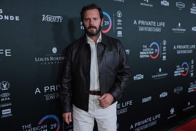 French actor Hugo Becker attends the premiere of "A Private Life" on the opening night of The American French Film Festival (TAFFF) at the DGA Theater in Los Angeles, California on October 28, 2025. (Photo by Etienne LAURENT / AFP)