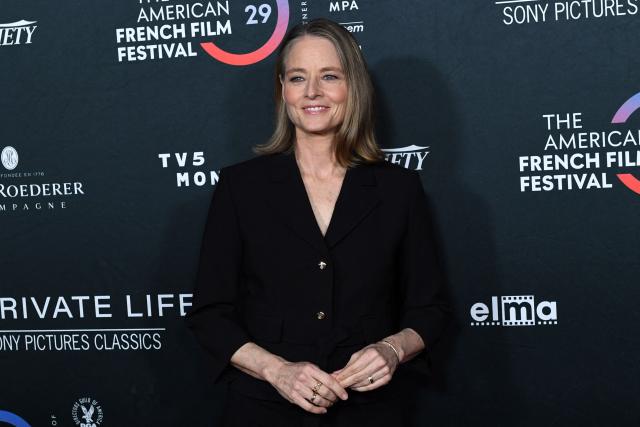 US actress Jodie Foster attends the premiere of her movie "A Private Life" on the opening night of The American French Film Festival (TAFFF) at the DGA Theater in Los Angeles, California on October 28, 2025. (Photo by Unique Nicole / AFP)