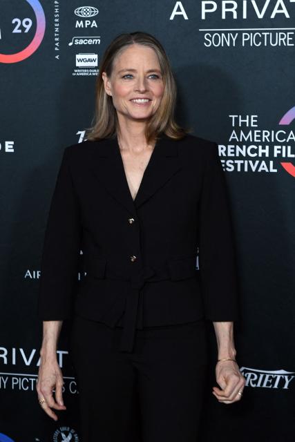 US actress Jodie Foster attends the premiere of her movie "A Private Life" on the opening night of The American French Film Festival (TAFFF) at the DGA Theater in Los Angeles, California on October 28, 2025. (Photo by Unique Nicole / AFP)