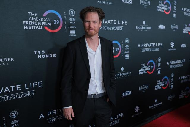 Swiss director Luc Walpoth attends the premiere of the movie "A Private Life" on the opening night of The American French Film Festival (TAFFF) at the DGA Theater in Los Angeles, California on October 28, 2025. (Photo by Etienne LAURENT / AFP)