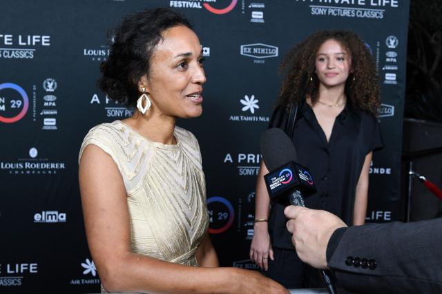 French screenwriter Sandrine Gregor attends the premiere of "A Private Life" on the opening night of The American French Film Festival (TAFFF) at the DGA Theater in Los Angeles, California on October 28, 2025. (Photo by Unique Nicole / AFP)