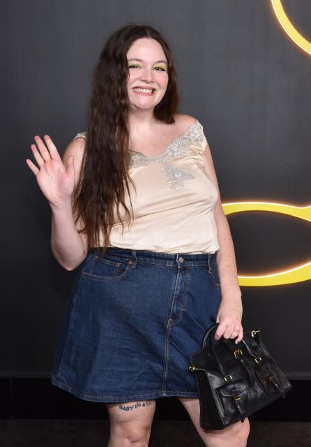 US actress Megan Stalter attends the premiere of HBO's "I Love LA" at the Paramount Theatre in Los Angeles, California on October 28, 2025. (Photo by Chris DELMAS / AFP)