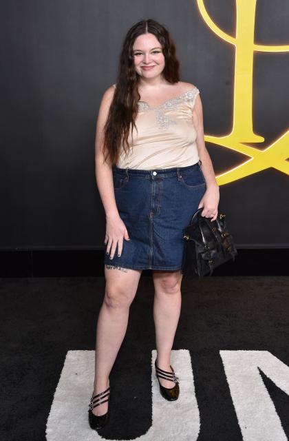 US actress Megan Stalter attends the premiere of HBO's "I Love LA" at the Paramount Theatre in Los Angeles, California on October 28, 2025. (Photo by Chris DELMAS / AFP)