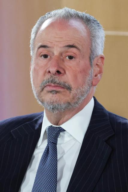 COP30 President-Designate, Andre Correa do Lago looks on during the opening session of the 8th Paris Peace Forum at the Palais Brongniart in Paris, on October 29, 2025. Over 300 participants including business, government and international organization leaders, academics and civil society members are meeting in Paris' Palais de Chaillot to discuss the issues of conflict resolution, climate and peace, marking the 10th anniversary of the Paris Agreement. (Photo by Ludovic MARIN / AFP)