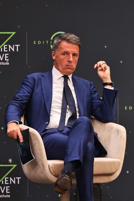 Italian former prime minister Matteo Renzi looks on during a panel session at the Future Investment Initiative (FII) conference in Riyadh on October 29, 2025. Saudi Arabia kicked off a major investment conference featuring heads of state and the global business elite on October 28 as it seeks support for its sprawling "gigaprojects" and sky-high AI ambitions. (Photo by Fayez Nureldine / AFP)