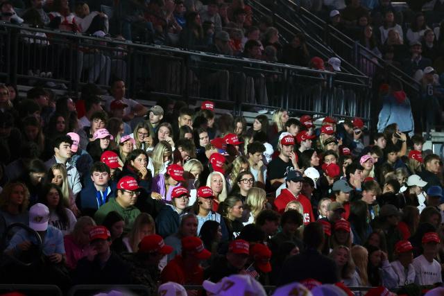 People attend a Turning Point USA where US Vice President JD Vance is expected, at the University of Mississippi, in Oxford, Mississippi, October 29, 2025. (Photo by JONATHAN ERNST / POOL / AFP)