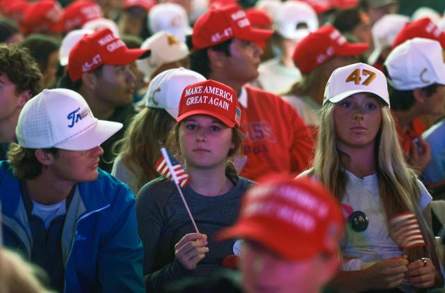 People attend a Turning Point USA where US Vice President JD Vance is expected, at the University of Mississippi, in Oxford, Mississippi, October 29, 2025. (Photo by JONATHAN ERNST / POOL / AFP)