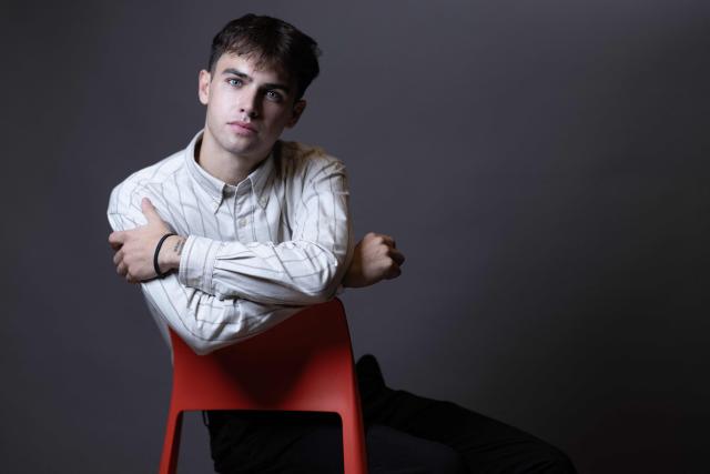 British social media personality Kyle Thomas, poses during a photo session as part of the 8th edition of the Paris Peace Forum in Paris, on October 30, 2025. (Photo by JOEL SAGET / AFP)