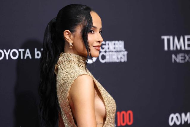 US singer Becky G attends the Time100 Next gala at Chelsea Piers in New York City on October 30, 2025. (Photo by CHARLY TRIBALLEAU / AFP)
