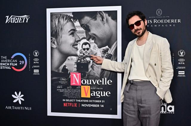 French actor Guillaume Marbeck attends the premiere of Netflix’s "Nouvelle Vague" during The American French Film Festival (TAFFF) at the Directors Guild of America (DGA) Theater in Los Angeles on October 30, 2025. The 29th edition of The American French Film Festival takes place at the Directors Guild of America (DGA) from October 28 to November 3. (Photo by Frederic J. BROWN / AFP)