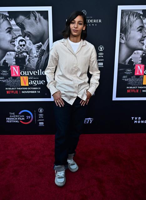 French actress Nadia Melliti attends the premiere of Netflix’s "Nouvelle Vague" during The American French Film Festival (TAFFF) at the Directors Guild of America (DGA) Theater in Los Angeles on October 30, 2025. The 29th edition of The American French Film Festival takes place at the Directors Guild of America (DGA) from October 28 to November 3. (Photo by Frederic J. BROWN / AFP)