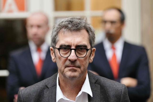 (FILES) Institute of Political Studies (IEP), or Sciences Po, university's temporary administrator Jean Basseres holds a press conference at the university in Paris on May 2, 2024. Jean Bassères, a member of the RATP board of directors, will serve as interim CEO, a position left vacant following Jean Castex's departure to the SNCF, according to a decree published on October 31, 2025 in the Official Journal. (Photo by Dimitar DILKOFF / AFP)