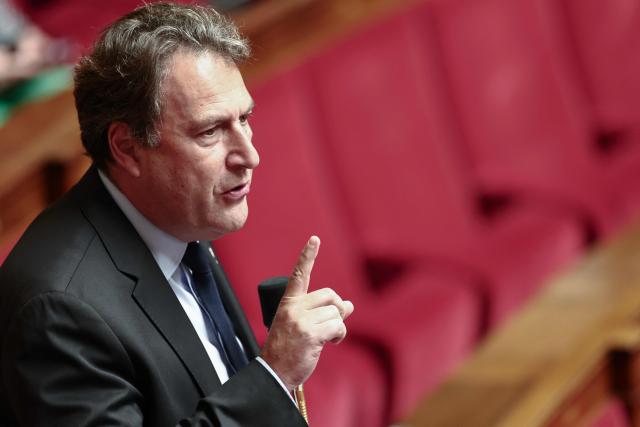 Horizons & Independants' MP Sylvain Berrios speaks during a parliamentary debate on the 2026 budget at The National Assembly, France's lower house parliament, in Paris on October 31, 2025. (Photo by Thibaud MORITZ / AFP)