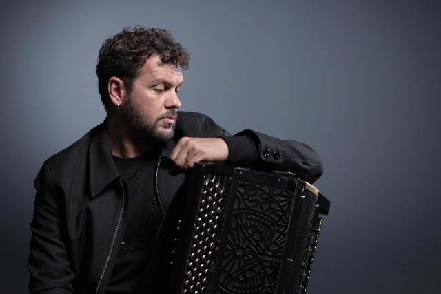 French singer Claudio Capeo poses during a photo session in Paris, on October 30, 2025. (Photo by Thibaud MORITZ / AFP)